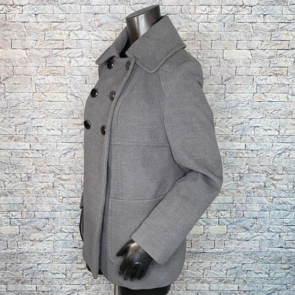 Style and Co. Double Breasted Pea Coat Size Small Button Down Gray Pocket - Picture 2 of 7
